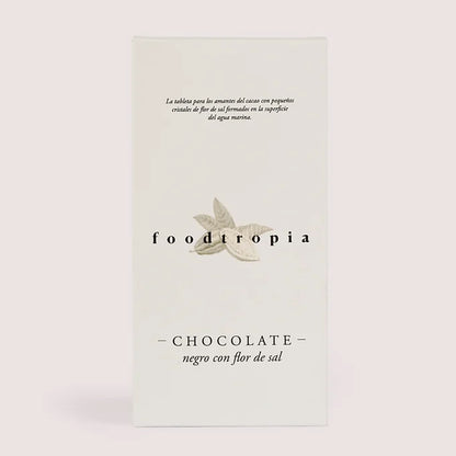 Tableta de chocolate negro con flor de sal