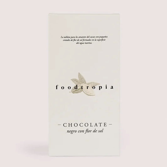 Tableta de chocolate negro con flor de sal
