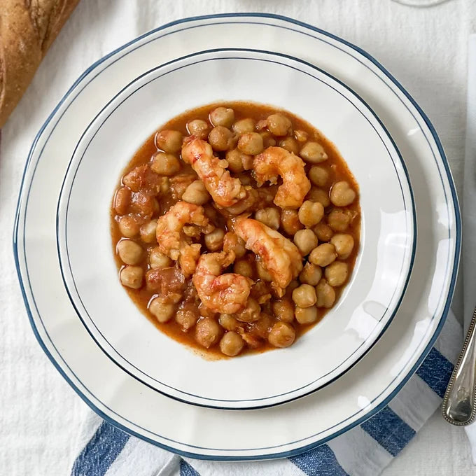 Garbanzos con gambones