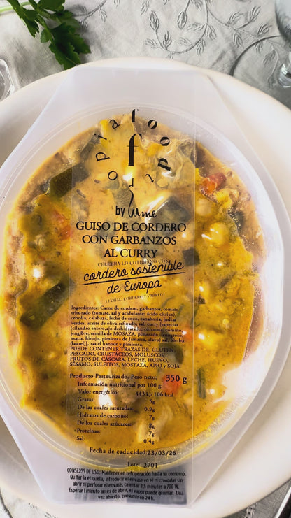 Guiso de cordero con garbanzos al curry